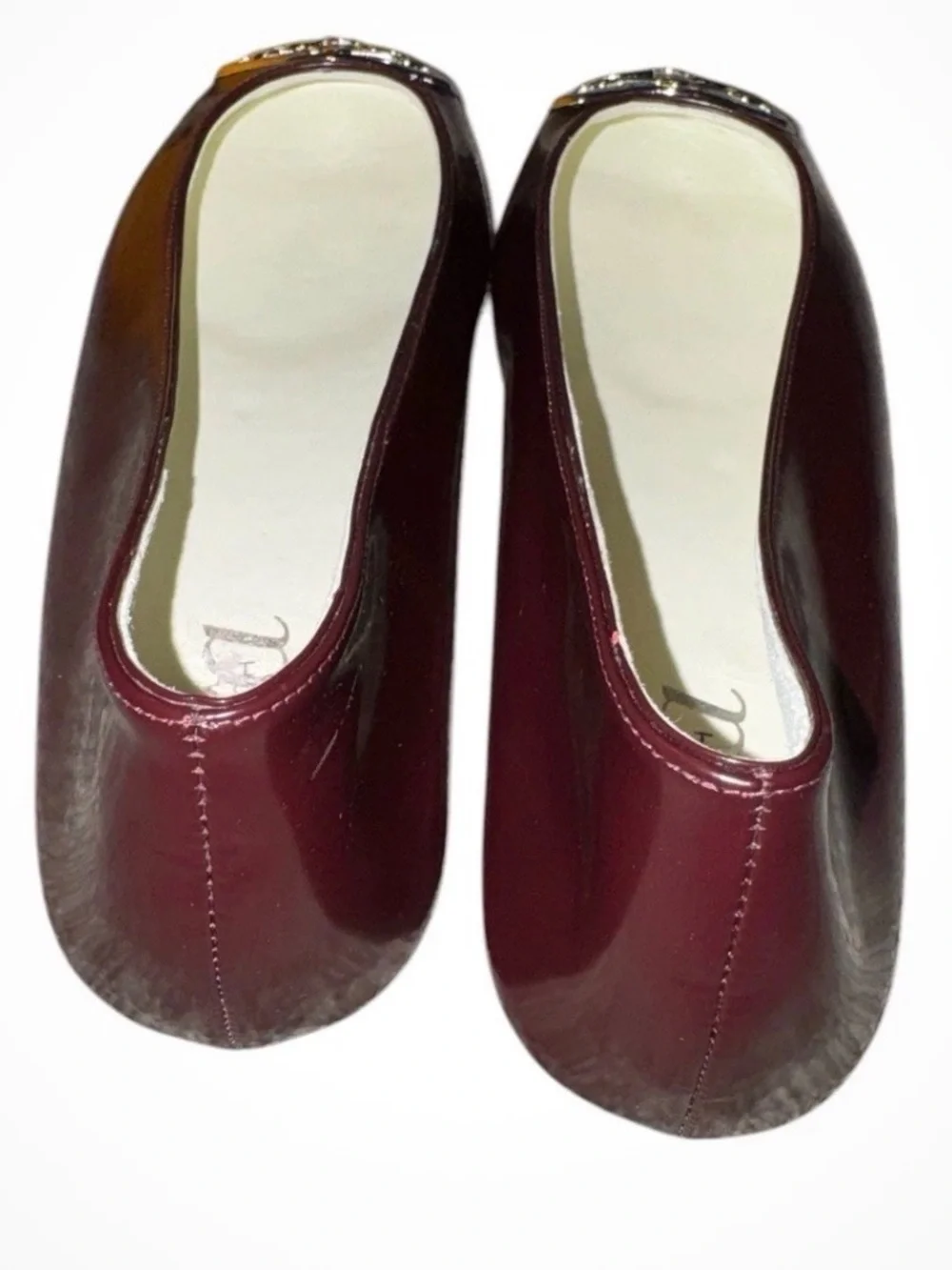 Tory Burch Deep Burgundy Logo Medallion Ballet Flats
